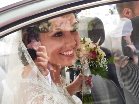 Foto de novia con reflejos